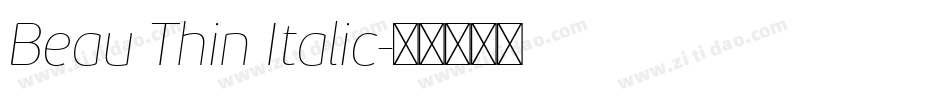 Beau Thin Italic字体转换
